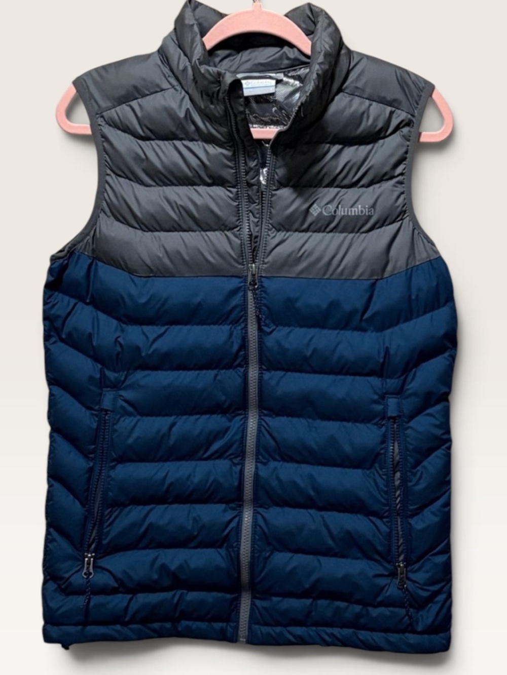 Columbia Omni-Heat Colorblock Puffer Vest Gray Blue Women’s S - Picture 1 of 6